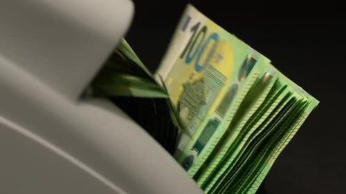 Euro Notes Sorted by Money Counting Machine