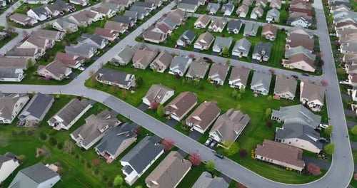 Aerial View of a Suburban Landscape