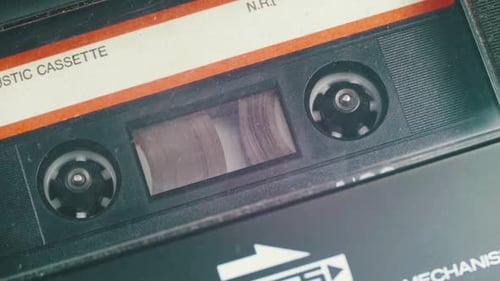 Cassette Tape with a White Blank Label