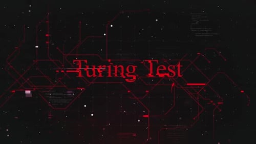 Turing Test Text Over Futuristic Cyberspace Background