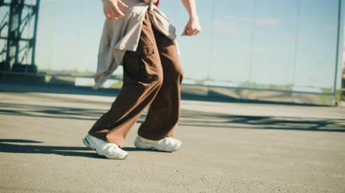 Young Man Dancing Hip Hop Vogue Modern Dance Choreography Male Professional Dancer Breakdancer