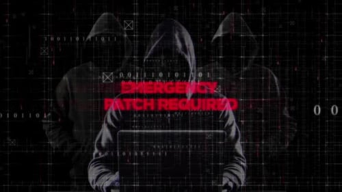 Emergency Patch Required Text Animation On Digital Background