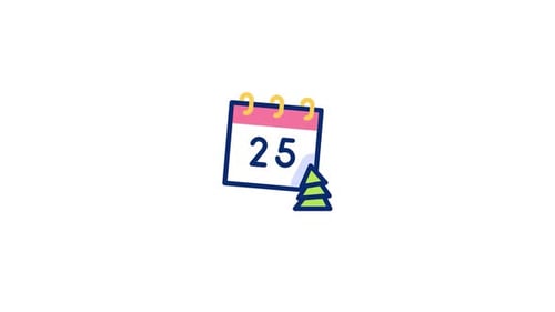 Christmas Day Calendar Icon Celebration Animation