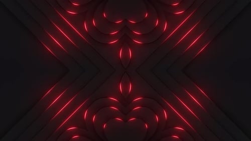 Glowing Red Geometric Lines Looping Background Animation