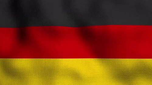 Waving German Flag Seamless Loop with Fabric Texture