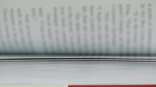 Close up of book pages turning quickly