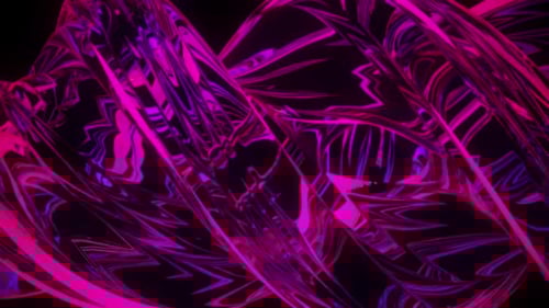 Abstract 3D Magenta Translucent Shape Formation Rotating Loop