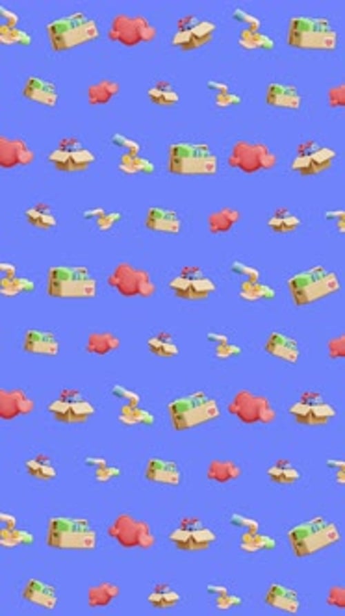 Playful Animated Gift Icons Seamless Looping Background