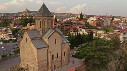 Metekhi Church in Tbilisi at Sunset