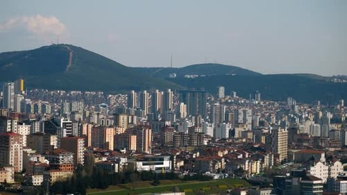 Arial View of Istanbul Asian Side Urban Building Blocks