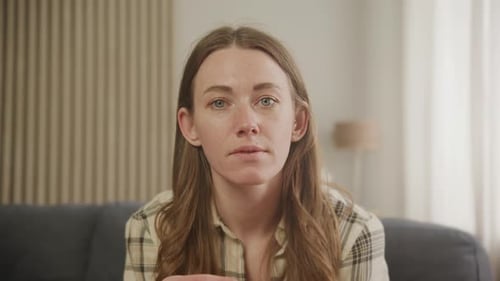 Woman Portrait in Apartment Who Says Yes