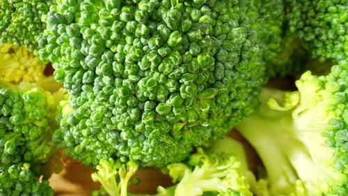 Fresh Green Broccoli Florets Close Up