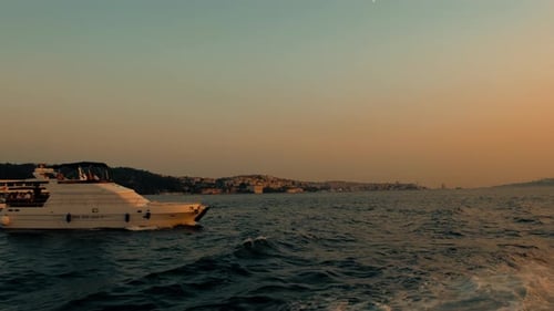 a yacht ship in the strait