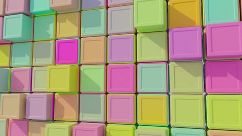 Dynamic Pastel Cubes Grid Animation Loop