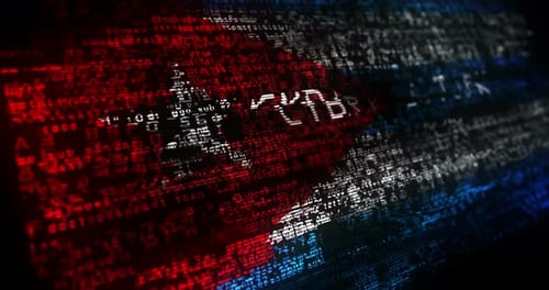 Cuba flag waving with security code