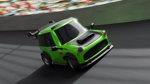 Racing Car Loop 3D Animation