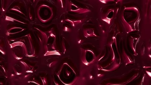 Glossy Dark Magenta Abstract Fluid Background Loop