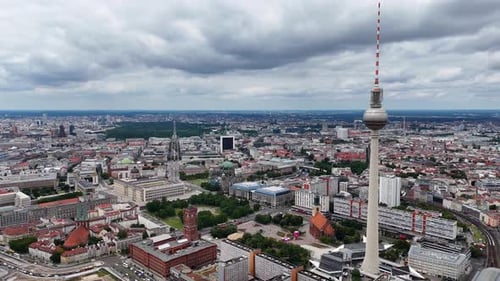 Aerial view of Mitte district in central Berlin, Germany