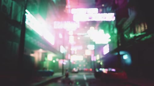 Defocused City Lights at Night