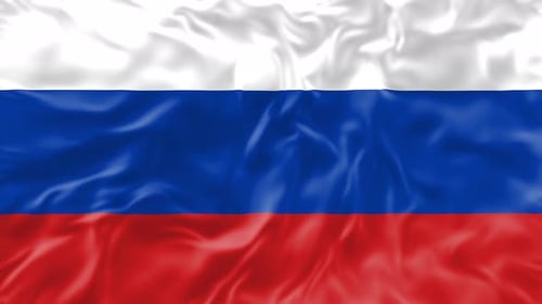 Realistic Waving Russian Flag Background Animation