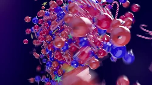 Merry Christmas Title Reveal with Exploding Ornaments