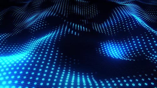 Ein abstrakter Wellenpunkt und eine Linie, ein Ozean, futuristisch, Digital Network BG