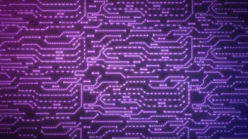 Abstract background of blue-violet computer circuit boards digital hi-tech futuristic. Video 4k, 60