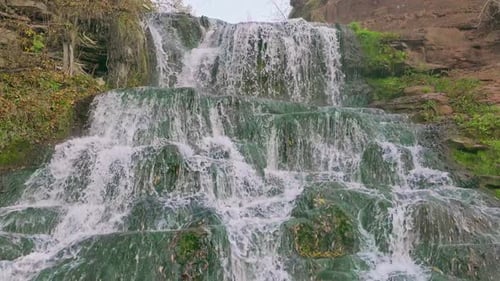 Waterfall Green River Water Rocks Landscape Nature Forest