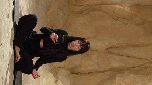 Vertical Video Woman Desert