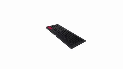 Clean 3D Computer Keyboard Rotating Animation on White Background