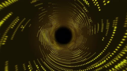Abstract Golden Digital Dot Tunnel Loop Animation