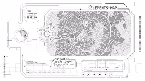 Interface with a City Map in HUD Style