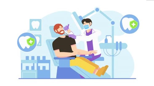 Flat Design Animated Dental Checkup with Patient