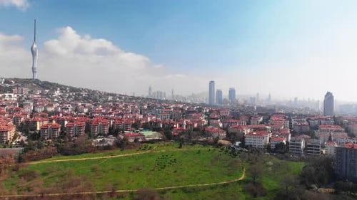 Aerial view of Istanbul Camlıca Tower