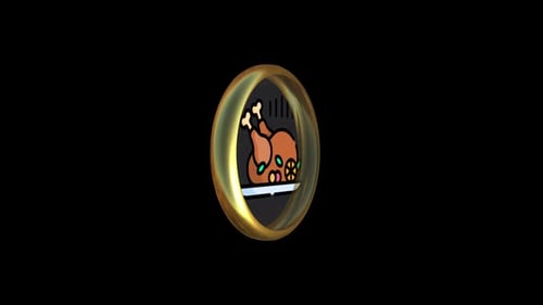 Animated 3D Roasted Turkey Food Icon Loop