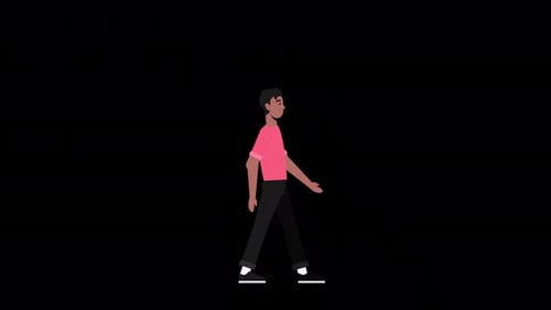 2d Walking Man Alpha Channel 4K