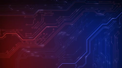 Animated Circuit Board Digital Technology Background Central Computer Processor CPU Concept