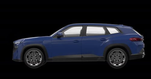 SUV-Auto, das sich auf transparentem Alpha-Loop dreht — 4K
