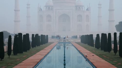 Romantic View Of The Taj Mahal By The Reflecting Pool