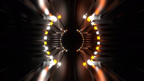 Orange And White Neon Ellipsed Tunnel Background Vj Loop In 4K