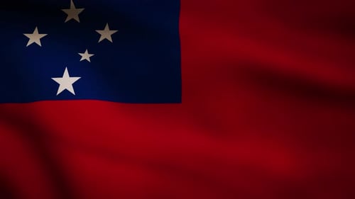 Realistic Waving Flag of Samoa Animation