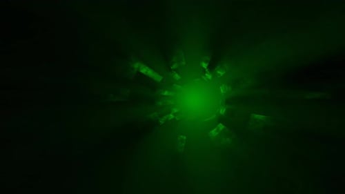 Abstract animation background of flying through a technological tunnel