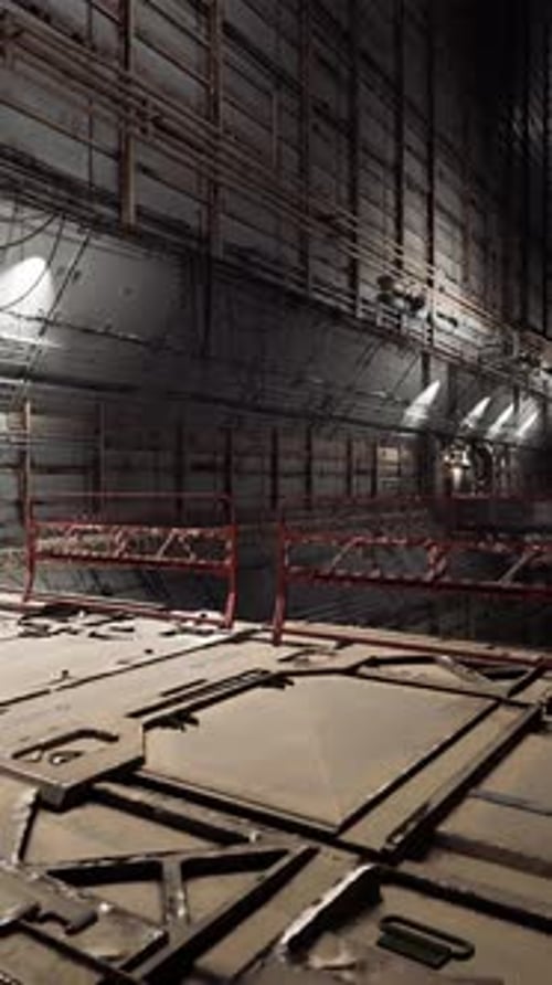 Artistic View of an Abandoned Warehouse Showcasing Intricate Industrial Details