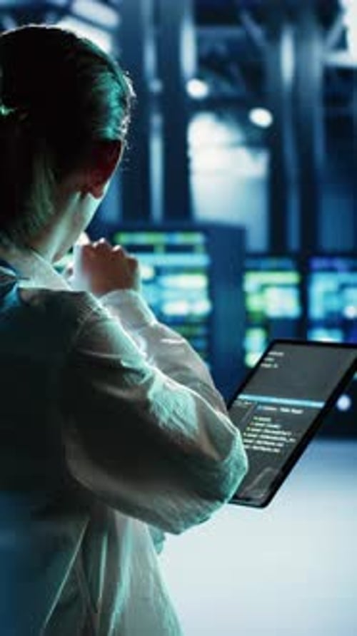 Vertical Video Scientist Runs Code in Data Center