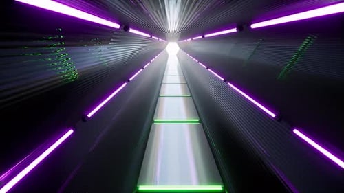 Glow Tunnel Blue Red Pink Violet Spectrum Fluorescent Ultraviolet Light Modern Colorful Lighting