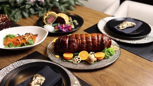 Festive Feast Featuring Glazed Meatloaf for Christmas Dinner