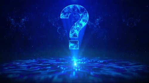 Question Mark Text with HUD Rotation Digital Technology Interface Sci Fi Hologram Cyberspace