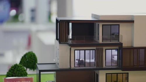 Modern House Architectural Model Close-Up