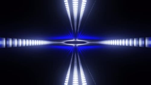 Blue And Light Blue Sci-Fi Blinded Ellipse Tunnel Background Vj Loop In 4K