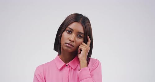 Young Woman Pondering a Solution